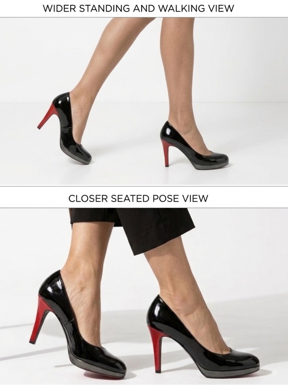 Peter Kaiser Women’s Black Patent Leather w/ Contrast Red Heel Size UK6 US 8.5